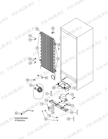 Взрыв-схема холодильника Zanussi ZRD324WO - Схема узла Cooling system 017